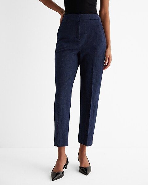 Editor Super High Waisted Twill Straight Ankle Pant | Express
