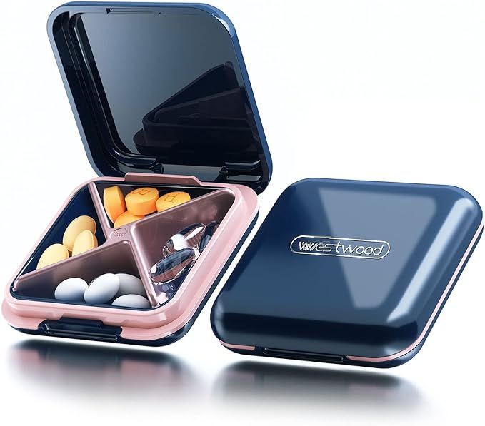 Small Pill Box, Travel Pill Case, Dtouayz Portable Medicine Organizer, Vitamin and Medication Dis... | Amazon (US)