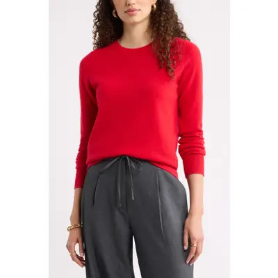 Nordstrom Crewneck Cashmere Sweater in Black Rock at Nordstrom, Size Large | Nordstrom