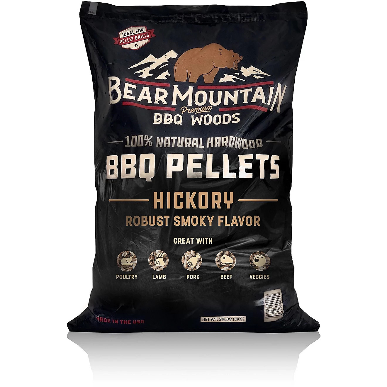 Bear Mountain BBQ Hickory BBQ 20 lb Wood Pellets | Academy Sports + Outdoors