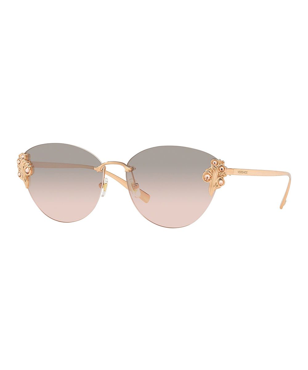 Versace Women's Sunglasses ROSE - Rose Gold Filigree-Accent Rimless Sunglasses | Zulily