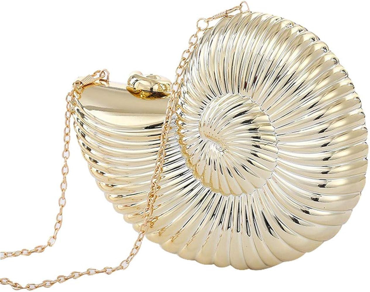 Women Creative Conch Shell Prom Party Clutch Purse Acrylic Chain Strap Shoulder Bags | Amazon (US)