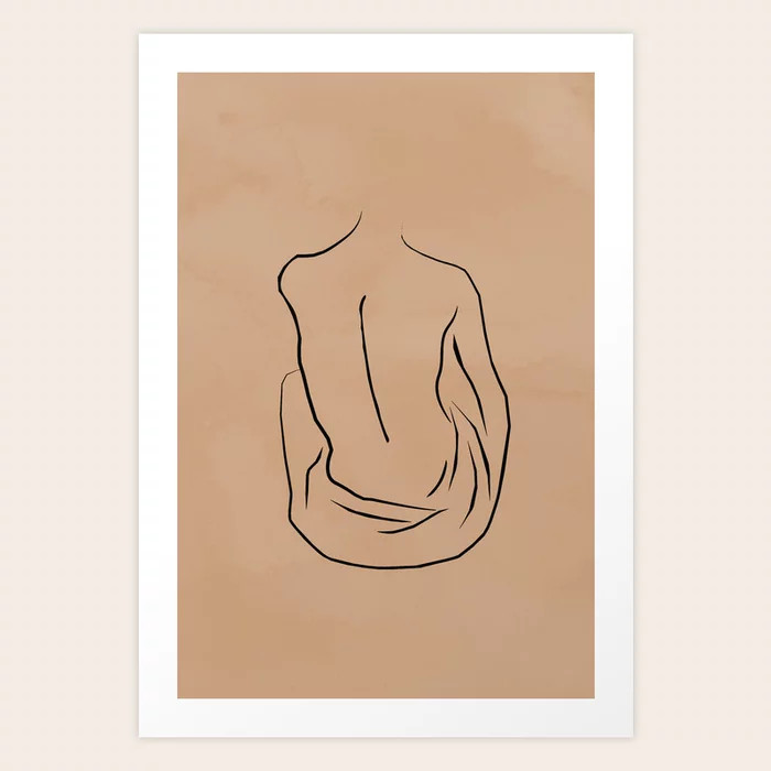 Nude Line Art Art Print | Society6