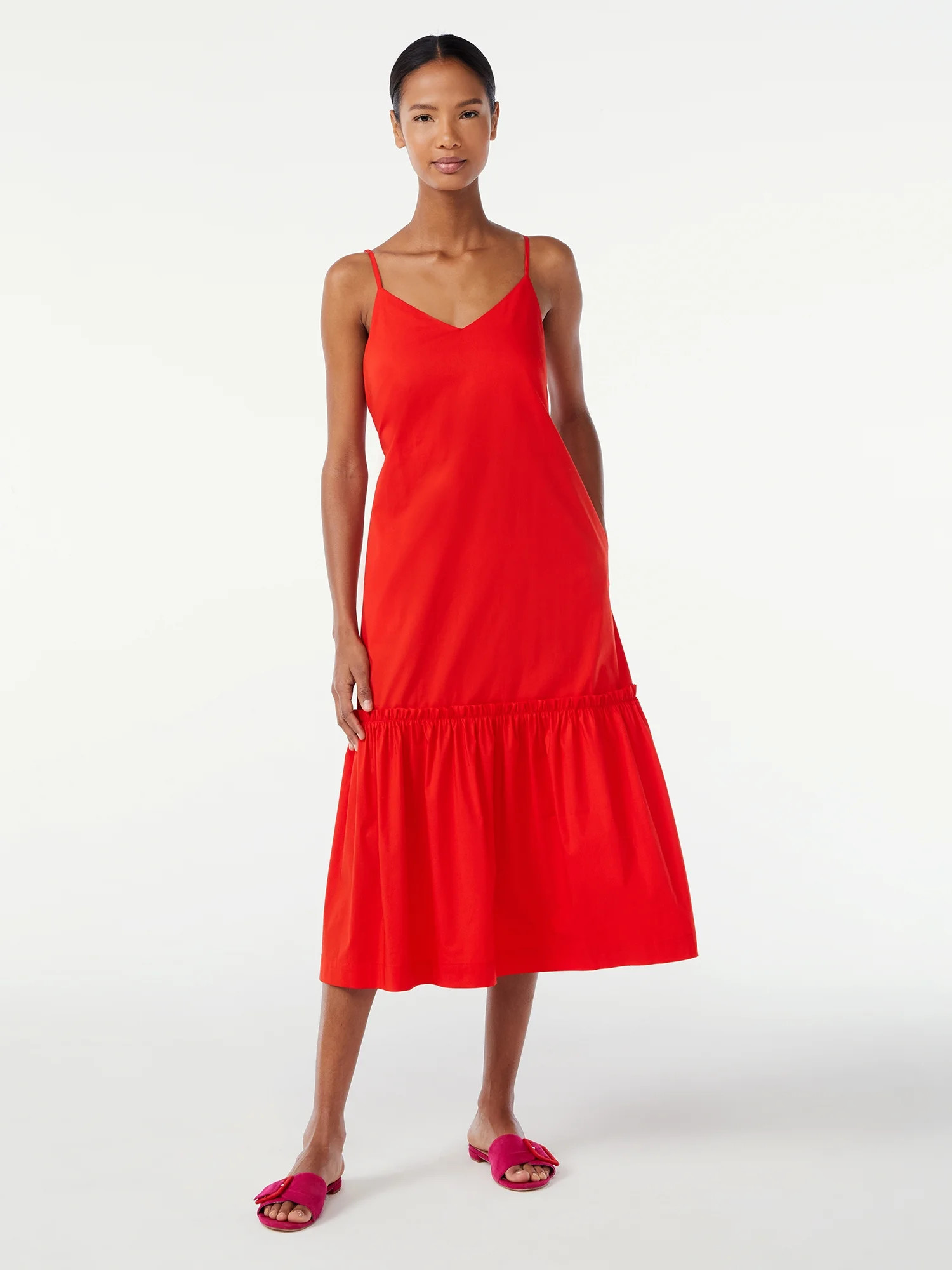 Scoop Women's Bow Back Midi Dress | Walmart (US)
