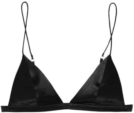 SilRiver Women's Silk Satin Triangle Bralette Soft Cup Wireless Bra Smooth and Comfortable Wire F... | Amazon (US)