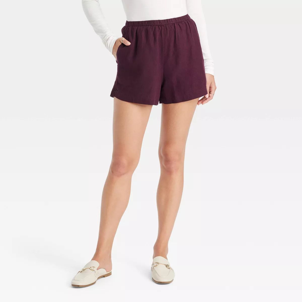 Women's High-Rise Linen Pull-On Shorts - A New Day™ | Target