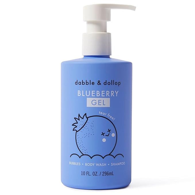 Dabble & Dollop Blueberry Gel - 3-in-1 Natural Bubble Bath, Body Wash & Shampoo for Kids, 100% US... | Amazon (US)