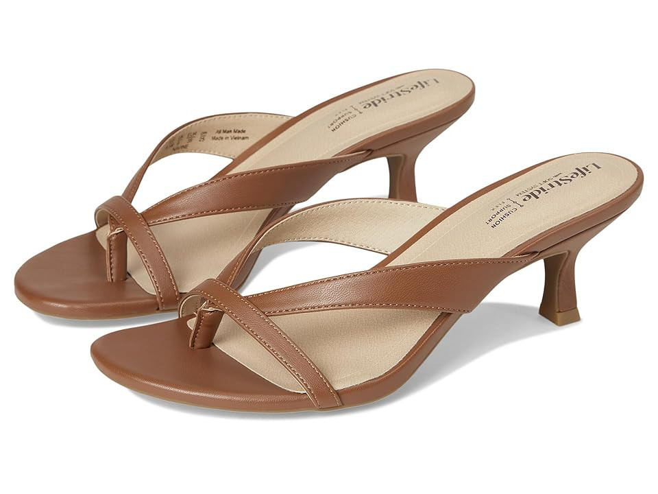 LifeStride Navine Women's Sandals Caramel : 8.5 W (C), Faux Leather | Zappos
