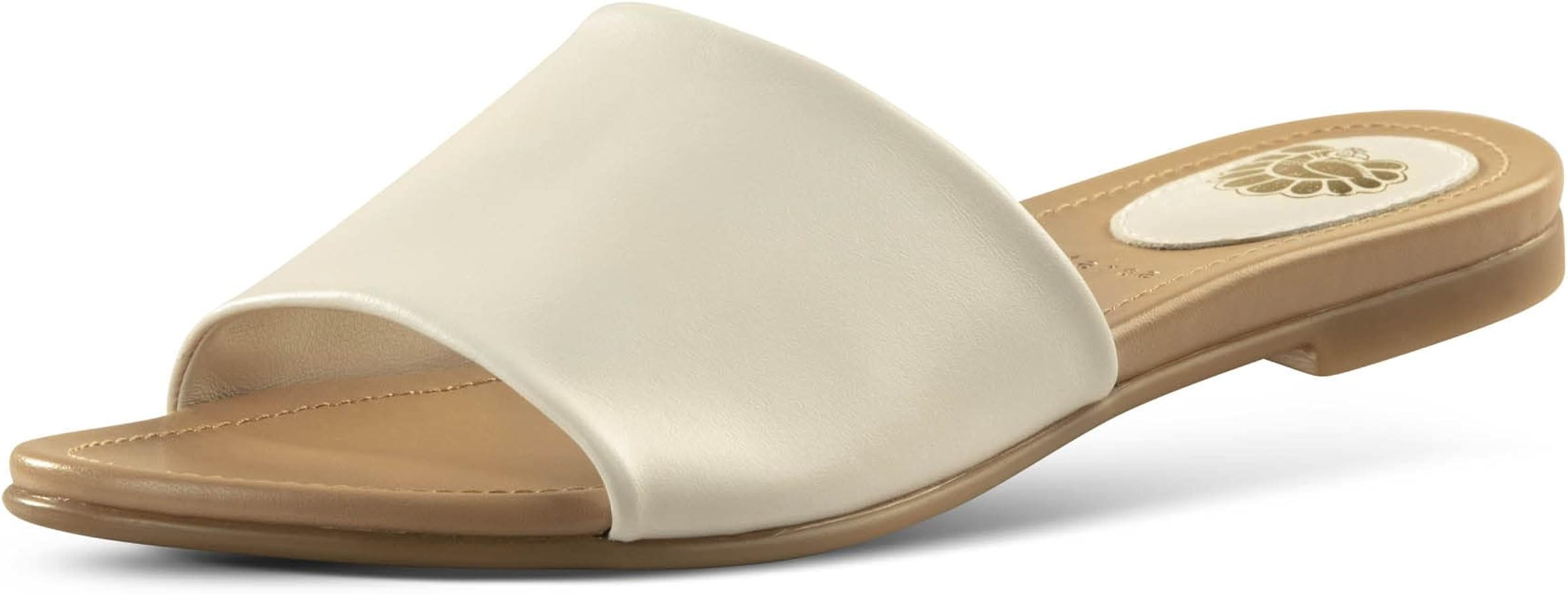 JATAREA Women’s Slip-On Flat Sandals with Round Open Toe | Dressy Summer Slides for Women | Amazon (US)