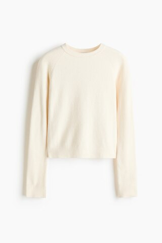 H & M - Fitted Sweater - White | H&M (US + CA)