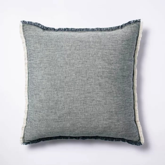 Linen Throw Pillow with Contrast Frayed Edges - Threshold™ designed with Studio McGee | Target