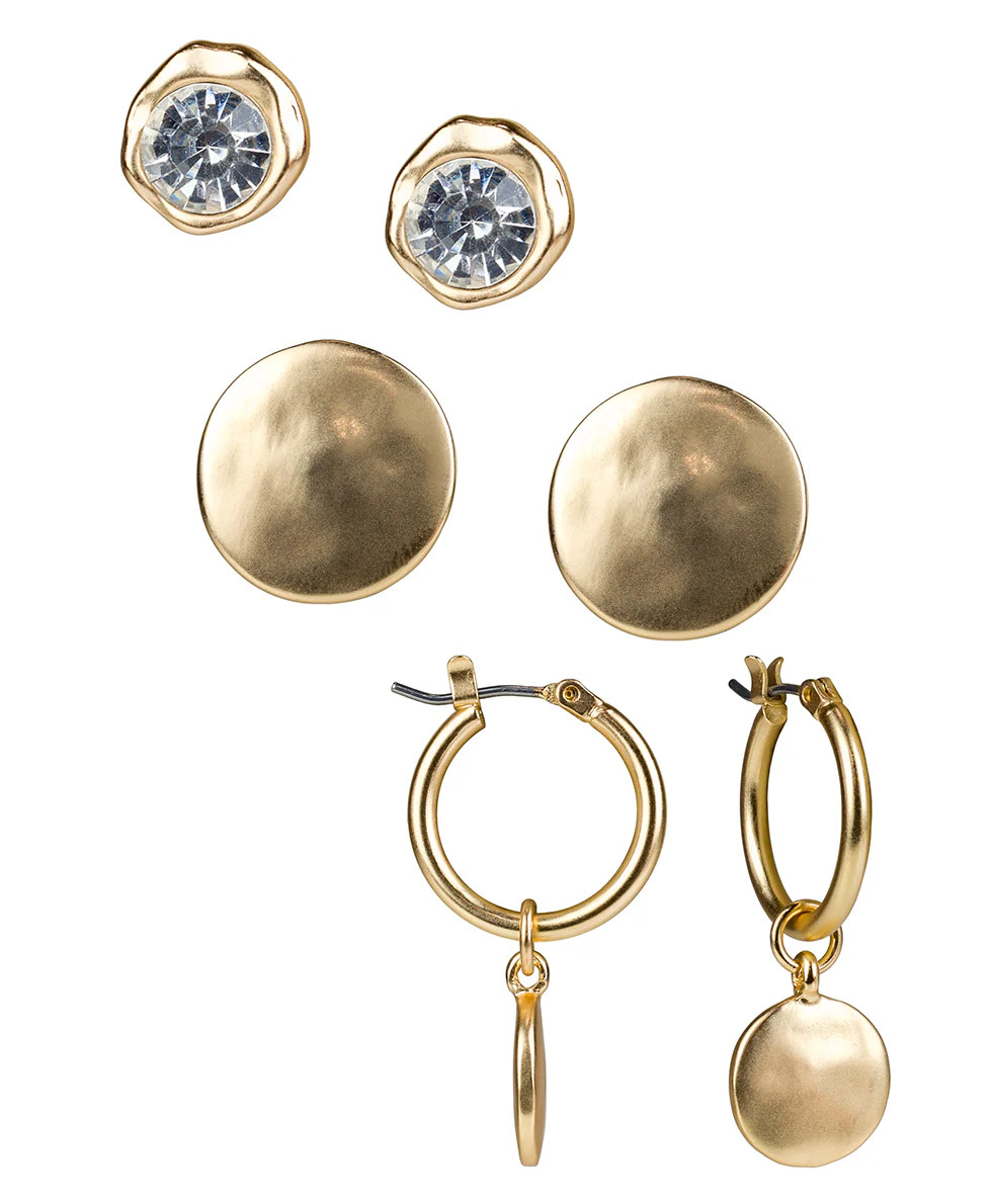 3 Set Gilded Metal Earrings | Patricia Nash Designs