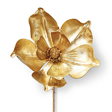 Metallic Gold Magnolia 23" Stems Set of 6 � Hand-Assembled & Indoor Use Decor | Frontgate