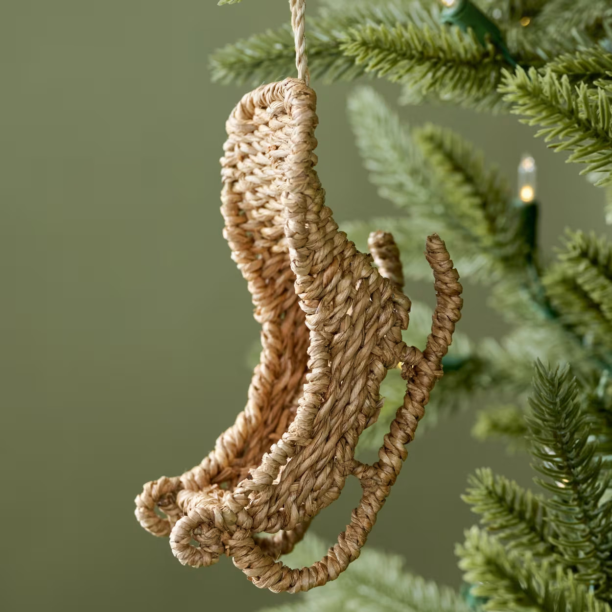 Rattan Sleigh Ornament | Magnolia