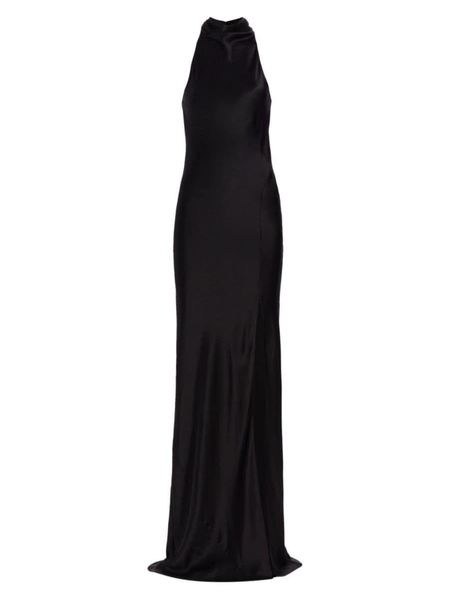 Amanda Uprichard Stanford Silk Side-Slit Gown | Saks Fifth Avenue