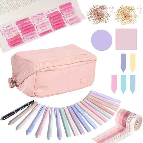NEWEST Bible Study Supplies for Women, All-in-One Bible Kit with Highlighters, Gel Pens, Pink Tabs, Pencil Case, Pink Journaling Tools for Personal Devotion, Small Group Study, Christian Gifts | Amazon (US)