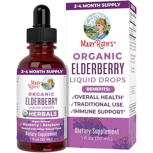 MaryRuth Organics Elderberry Syrup | USDA Organic Elderberry | Sugar Free Adults & Kids Immune Su... | Amazon (US)