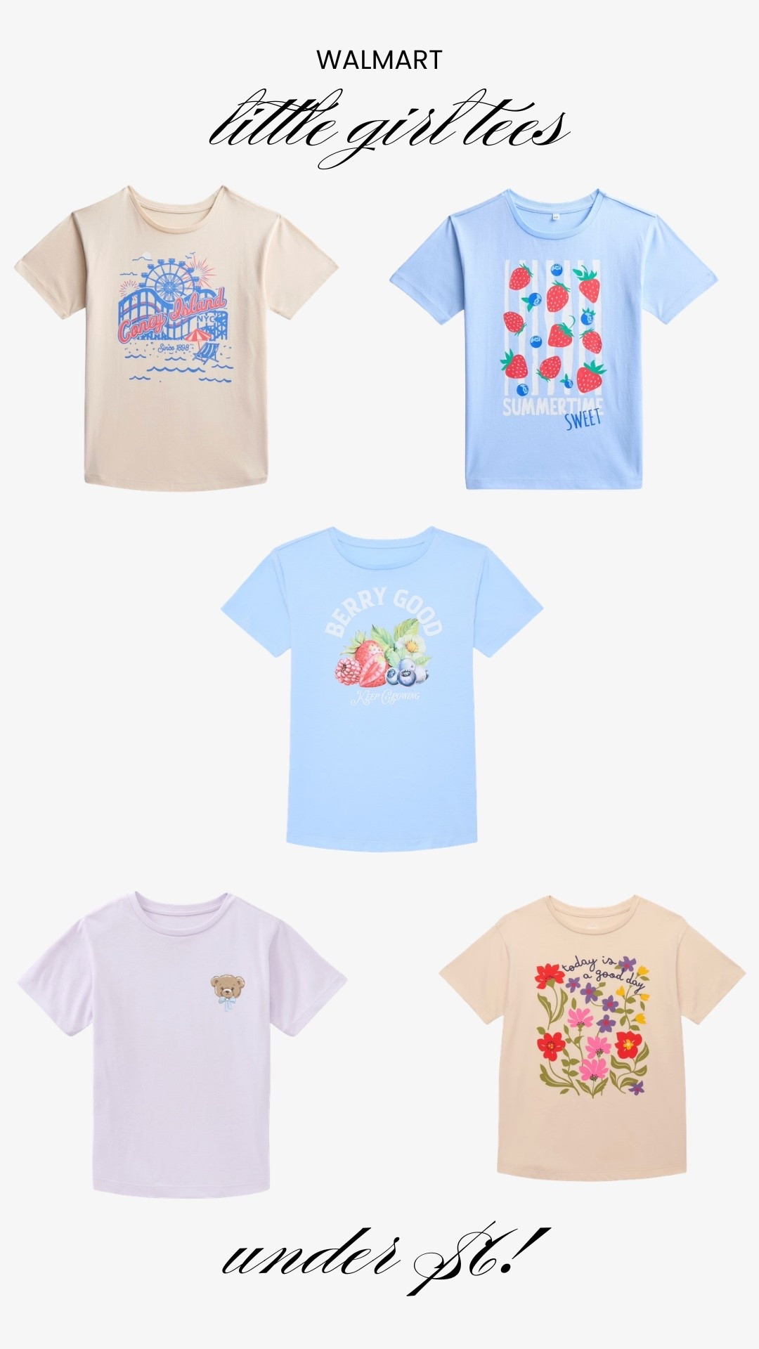 These little girl tees are so cute and only $6! 

#LTKKids #LTKSeasonal
