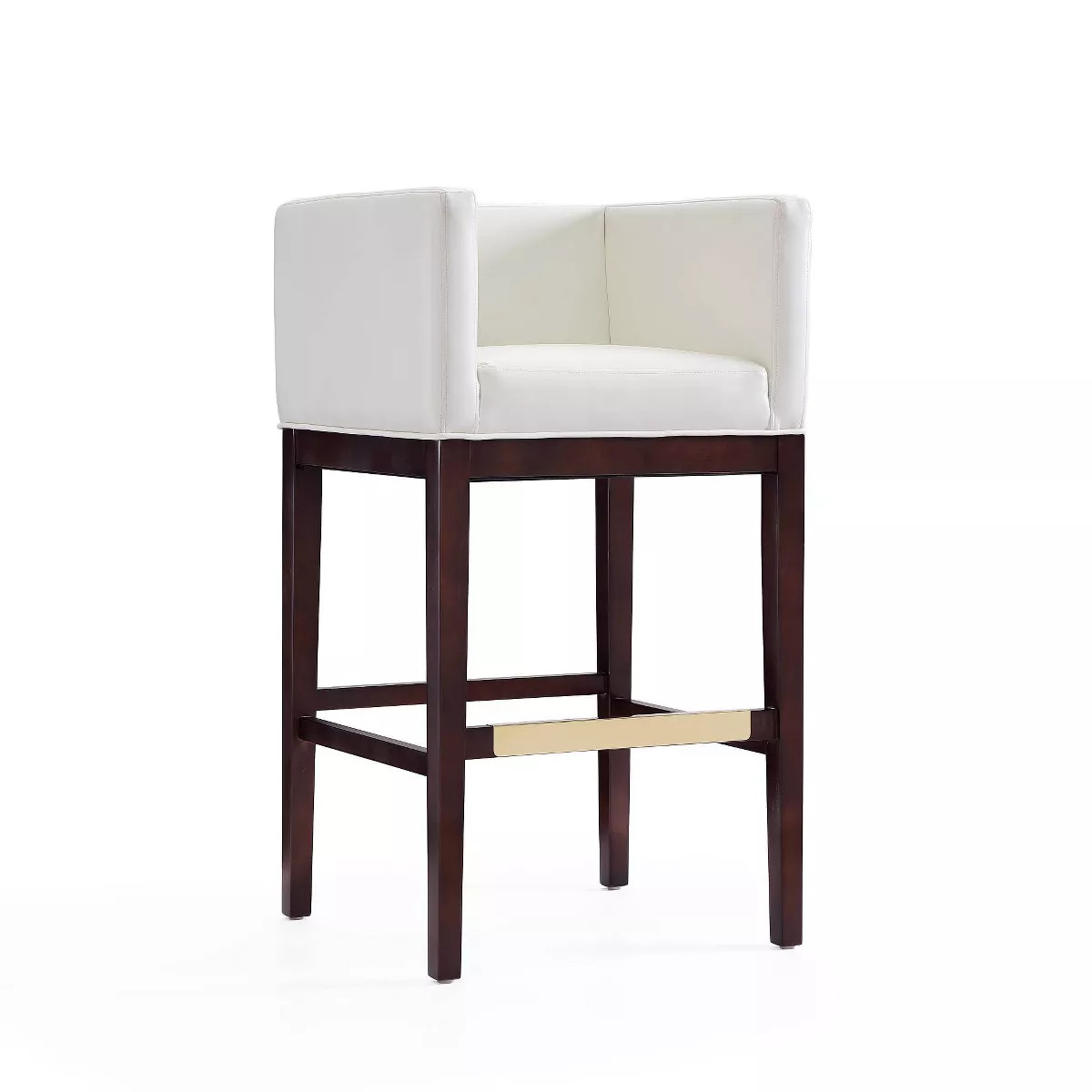 Kingsley Upholstered Beech Wood Barstool Ivory - Manhattan Comfort | Target