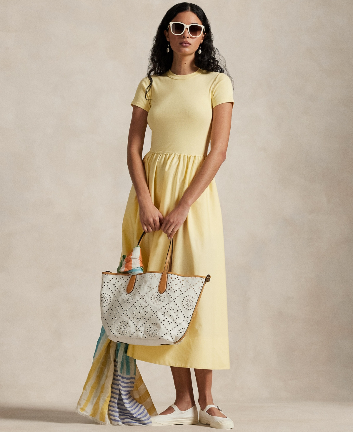 Polo Ralph Lauren Women's Cotton Short-Sleeve Dress - Yellow | Macy's