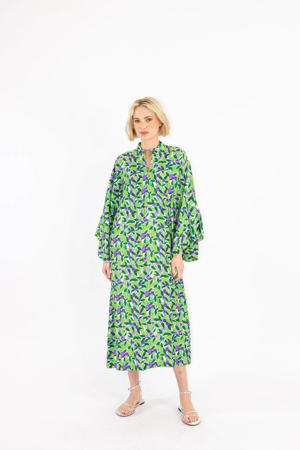leafy green floral maxi caftan | La Vie Style House