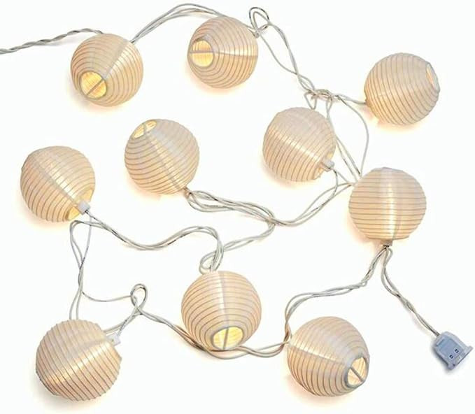 White Lantern String Lights Plug in, 8.5Ft Hanging Indoor Decorative String Lights with 10 Cute W... | Amazon (US)