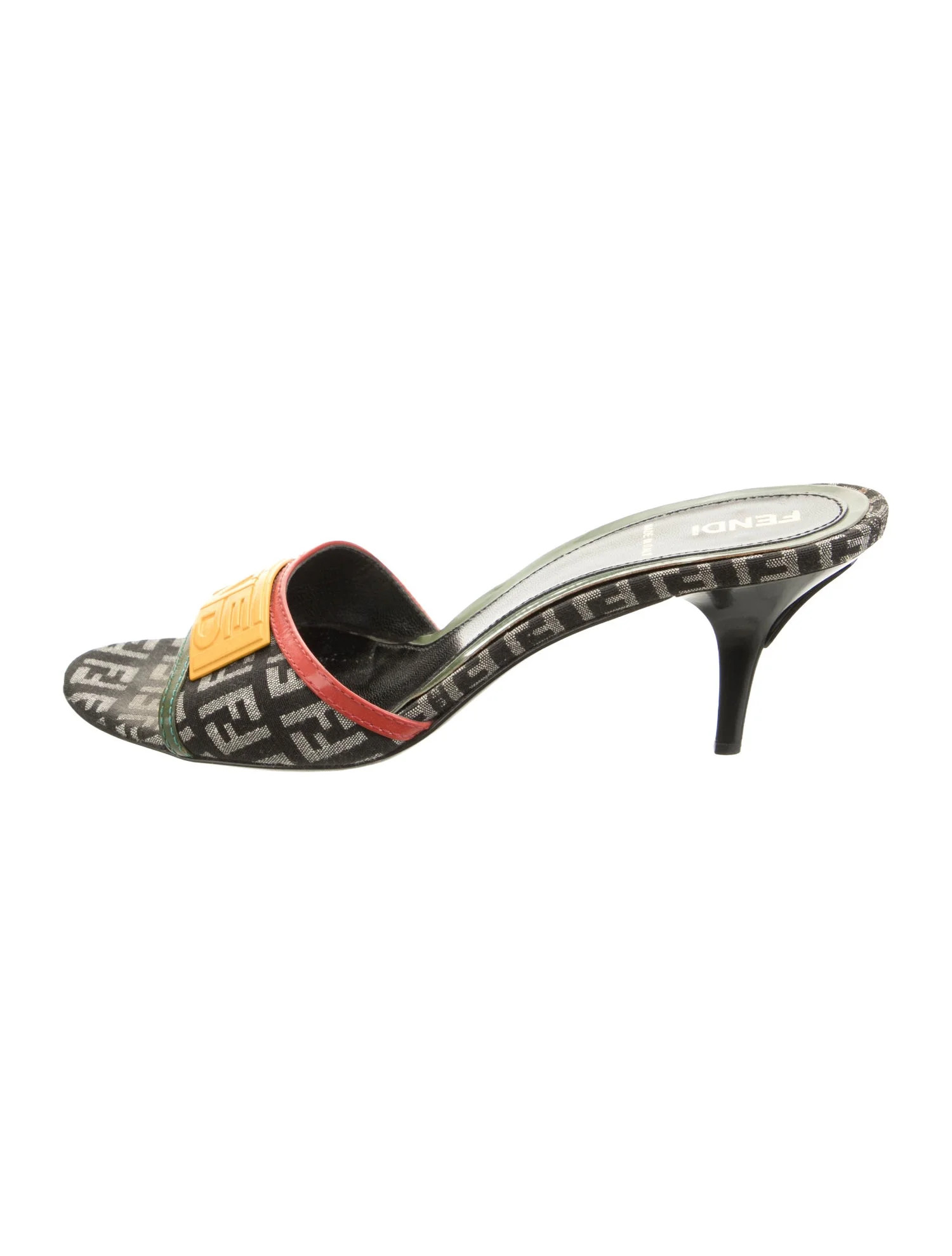 Fendi Leather Printed Slides - Clear Sandals, Shoes - FEN431790 | The RealReal | The RealReal