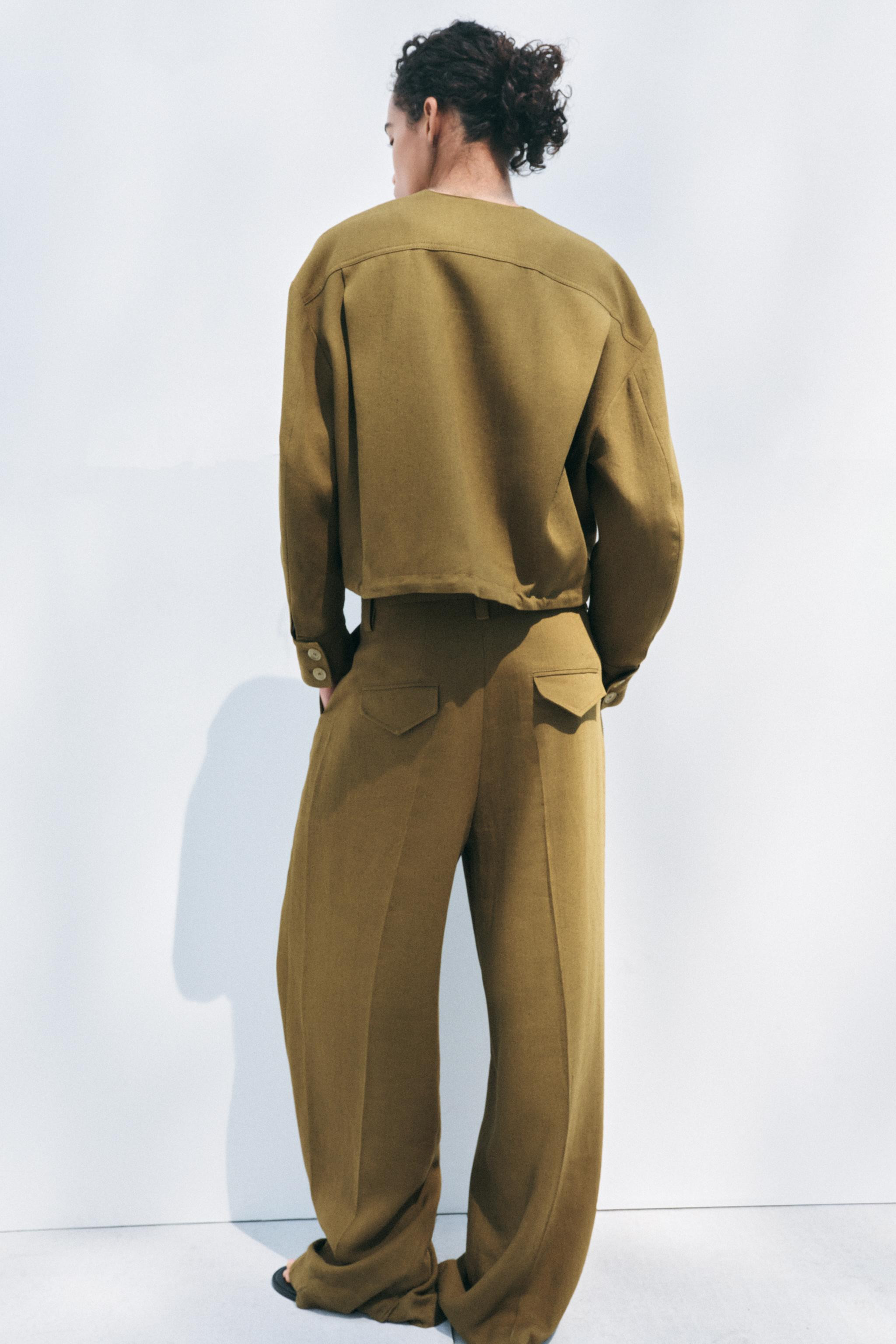 ZARA WOMAN COLLECTIONTrousers made of a linen and viscose yarn blend. Featuring a mid-rise waist ... | Zara UK