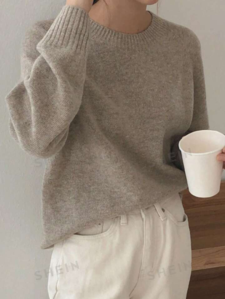 DAZY Solid Raglan Sleeve Sweater | SHEIN USA | SHEIN