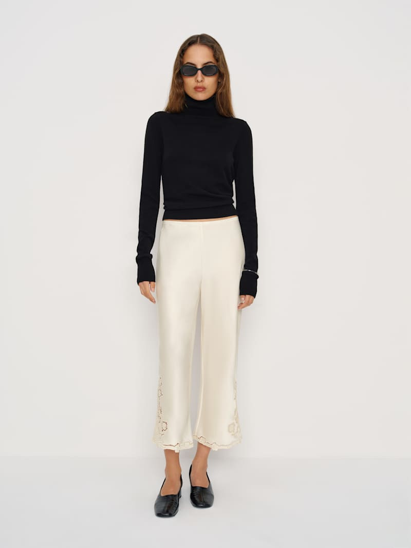 Gale Satin Mid Rise Capri Pant | Reformation (Global)