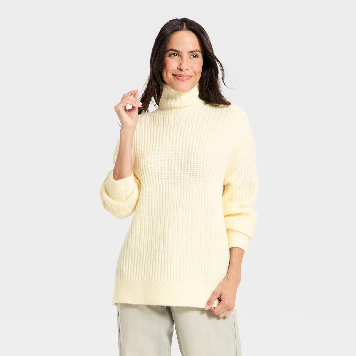 Women's Long Sleeve Textured Mock Turtleneck Pullover Sweater - Universal Thread™ | Target