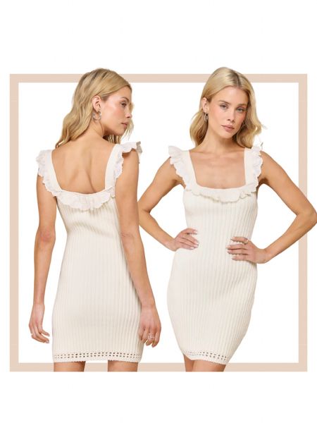 Ivory ribbed ruffled spring summer sweater dress

#LTKwedding #LTKparties #LTKfindsunder100