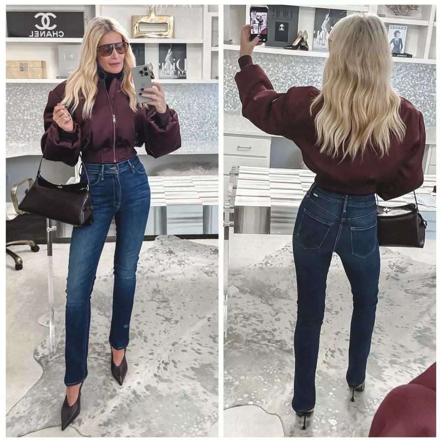 ✨ Just found the most flattering new mother jeans and I am obsessed! High-waisted with a full-length baby flare, these beauties make your legs look miles long and hug your curves in all the right places Loving this rich dark wash too. True to size—I’m wearing a 24. Perfect mix of chic, comfy, and totally wearable! 

 

#LTKootd #LTKOver40 #LTKFindsUnder100