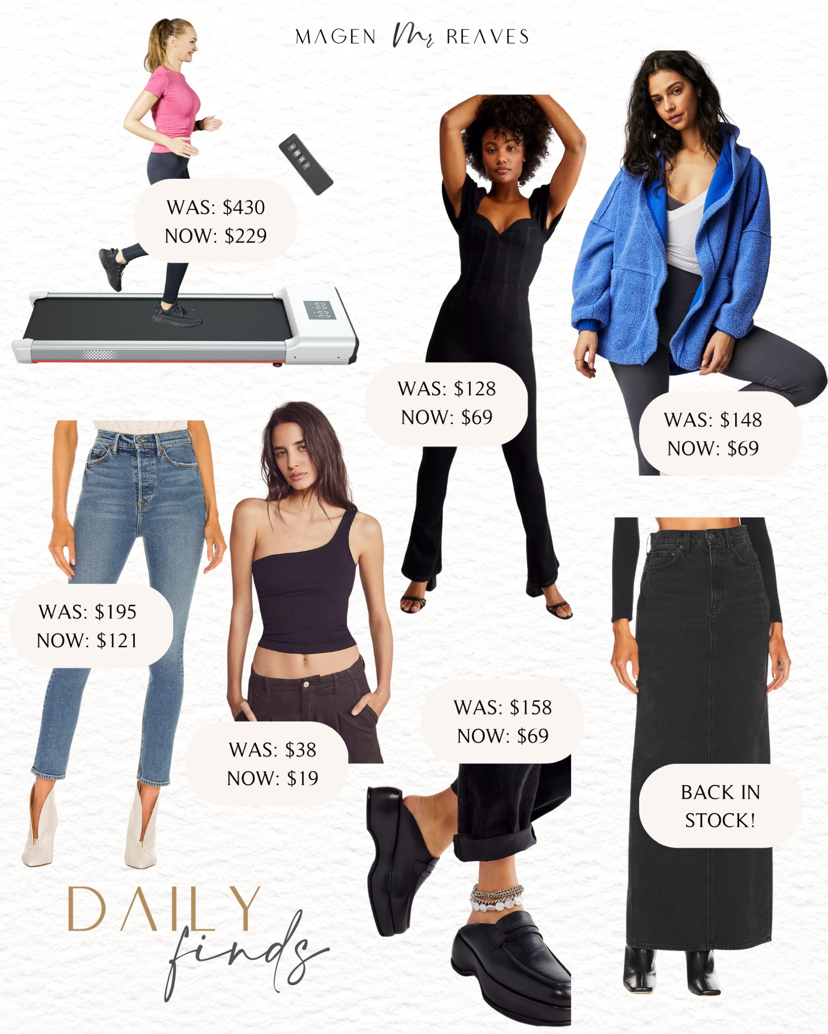 Daily finds on sale - sale alert - free people on sale - sale finds - loafers on sale - walking pad on sale - denim on sale - denim skirt - long denim skirt 

#LTKsalealert #LTKshoecrush #LTKFind