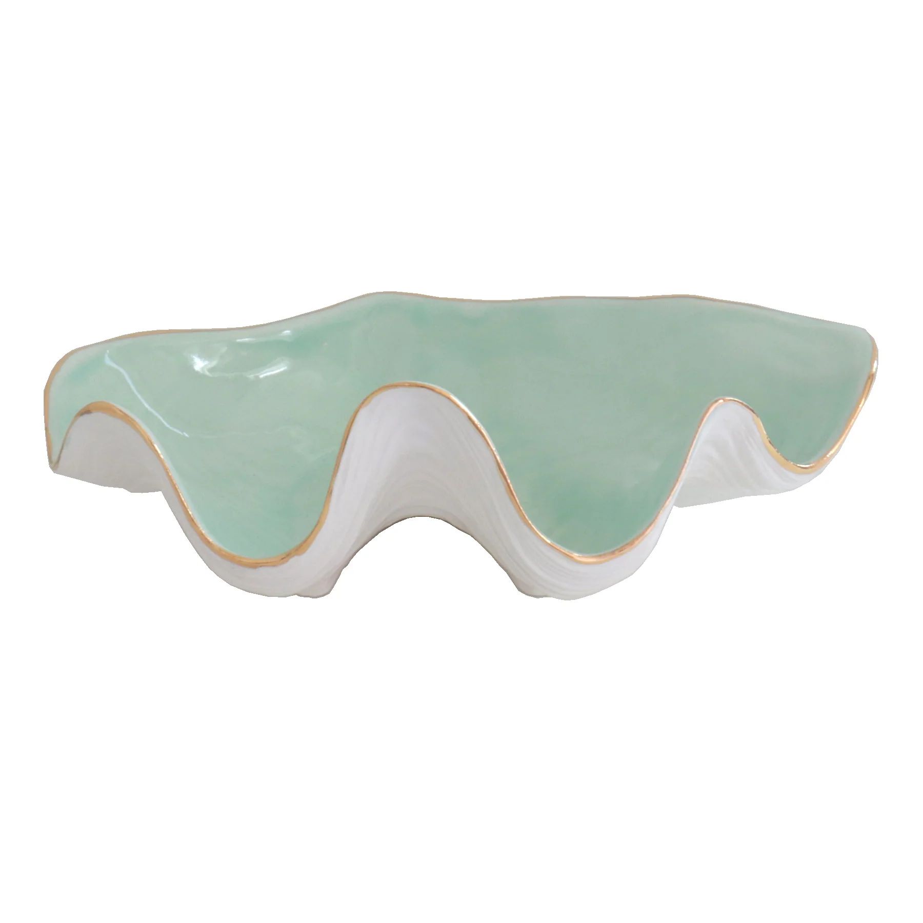 Clam Shell Bowl with 22K Gold Accent | Lo Home by Lauren Haskell Designs