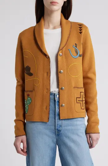 Pendleton Western Appliqué Cotton & Wool Cardigan | Nordstrom | Nordstrom
