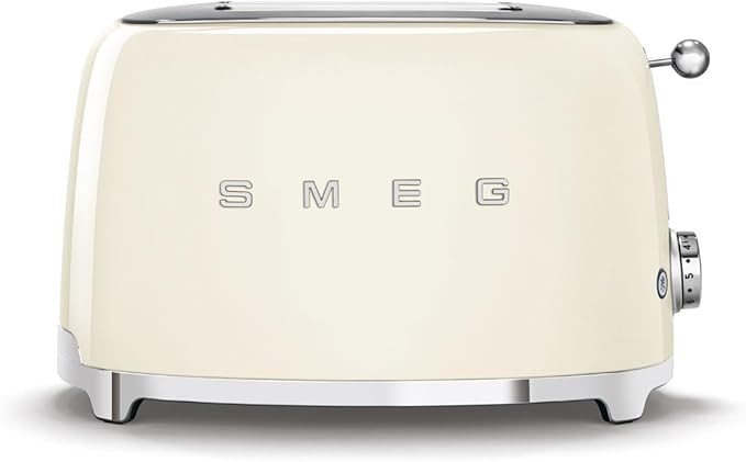 SMEG 2 Slice Toaster with 6 Presets and Defrost Function and Removable Crumb Tray (Cream) | Amazon (US)
