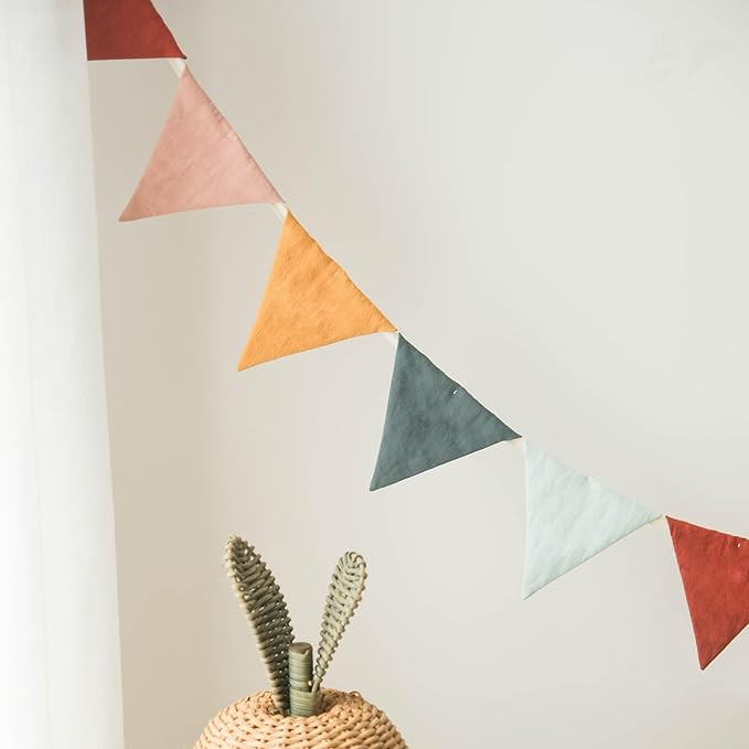 3.9ft Half Circle Cotton Banner - Double-Sided Nursery & Kids Room Decor for Tents, Birthday Part... | Amazon (US)