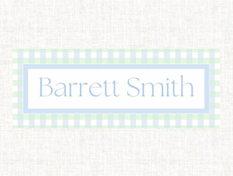 Boys Blue/green Gingham Sticker Labels (set of 60)- Cups/lunch Box/art Supplies/organization - Et... | Etsy (US)