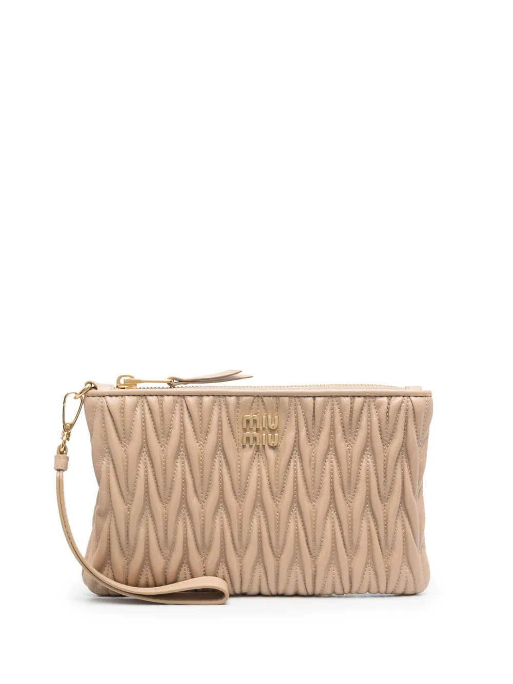 Miu Miu Matelassé Leather Clutch Bag - Farfetch | Farfetch Global