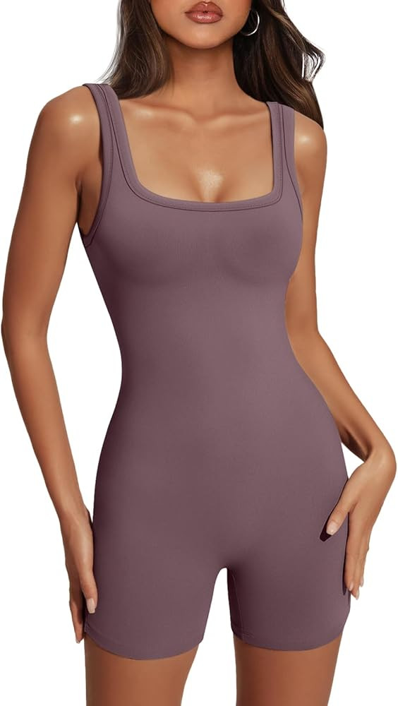 AUTOMET Women's Sexy Unitard Bodysuit Workout Rompers One Piece Summer Outfits Shorts Jumpsuits G... | Amazon (US)