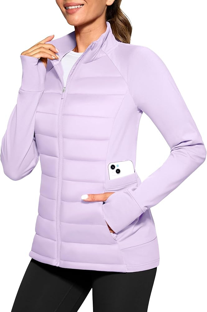 G Gradual Women's Running Fleece Lined Jackets 6 Pockets Lightweight Water Resistant Puffer Jacke... | Amazon (US)