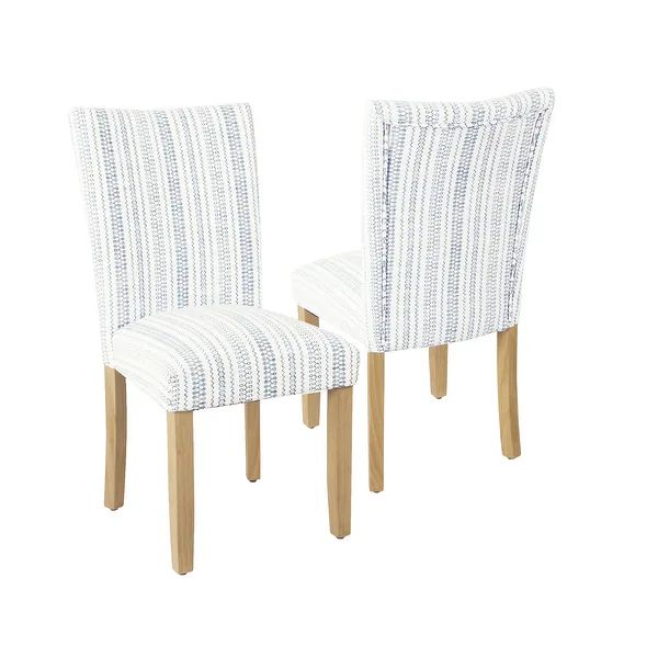 HomePop Classic Parsons Dining Chair - Set of 2 - Blue Farrmhouse Stripe | Bed Bath & Beyond