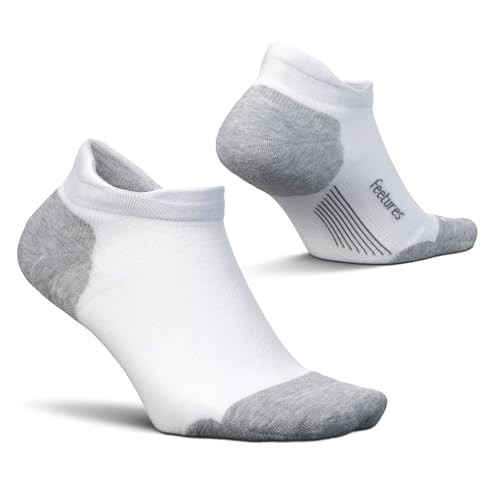 Feetures Elite Max Cushion No Show Tab Ankle Socks - Sport Sock with Targeted Compression - New White, L (1 Pair) | Amazon (US)