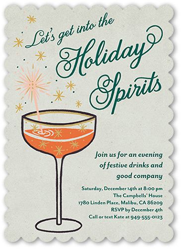 Retro Cocktail Holiday Invitation | Shutterfly