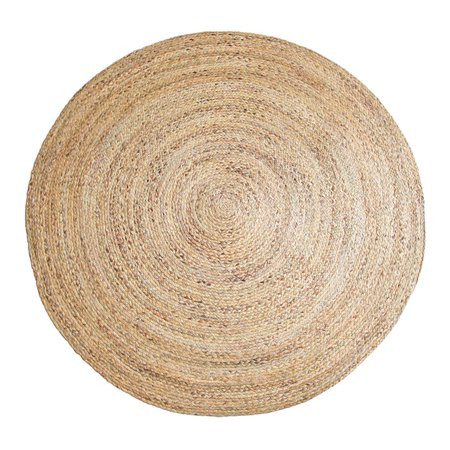 Weed Hand-Woven Carpet Tan Round Jute Rug Rural Style Floor Mat for Hotel Living Room | Walmart (US)