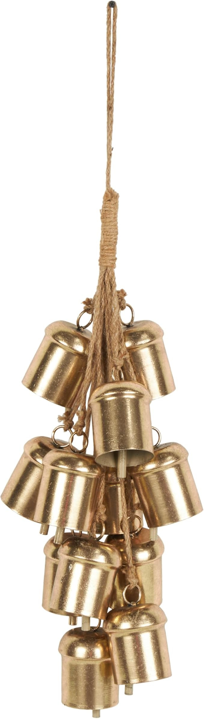 Deco 79 Metal Indoor Outdoor Decorative Bells Cluster Meditation Bell with Jute Hanging Rope, Cow... | Amazon (US)