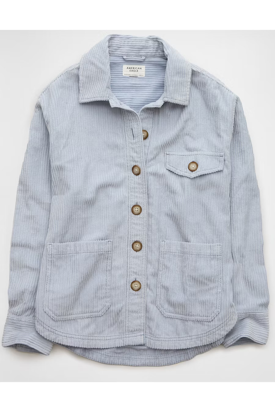 AE Corduroy Shacket Women's Light Blue XL | American Eagle Outfitters (US & CA)