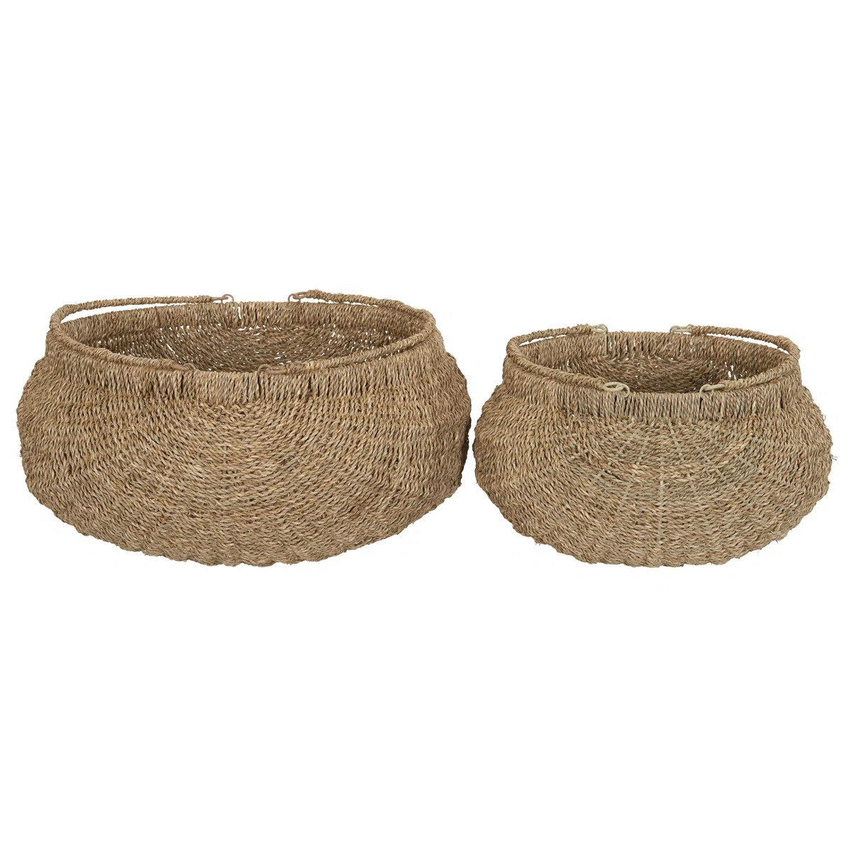 2\u2011Piece Seagrass Decorative Storage Baskets with Handles | Wayfair North America