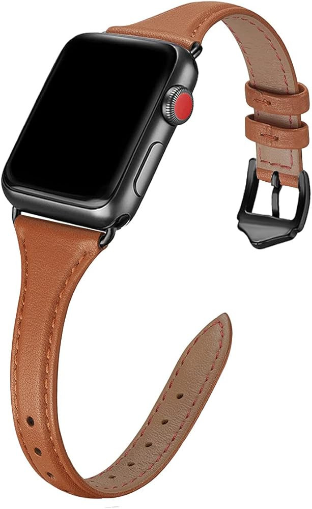 WFEAGL Leather Bands Compatible with Apple Watch Band 38mm 40mm 41mm 42mm 44mm 45mm 49mm Women, T... | Amazon (US)